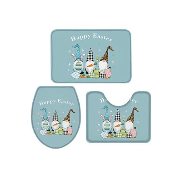 Set of 3 Easter Gnomes Bathroom Set NEW - Picture 1 of 5